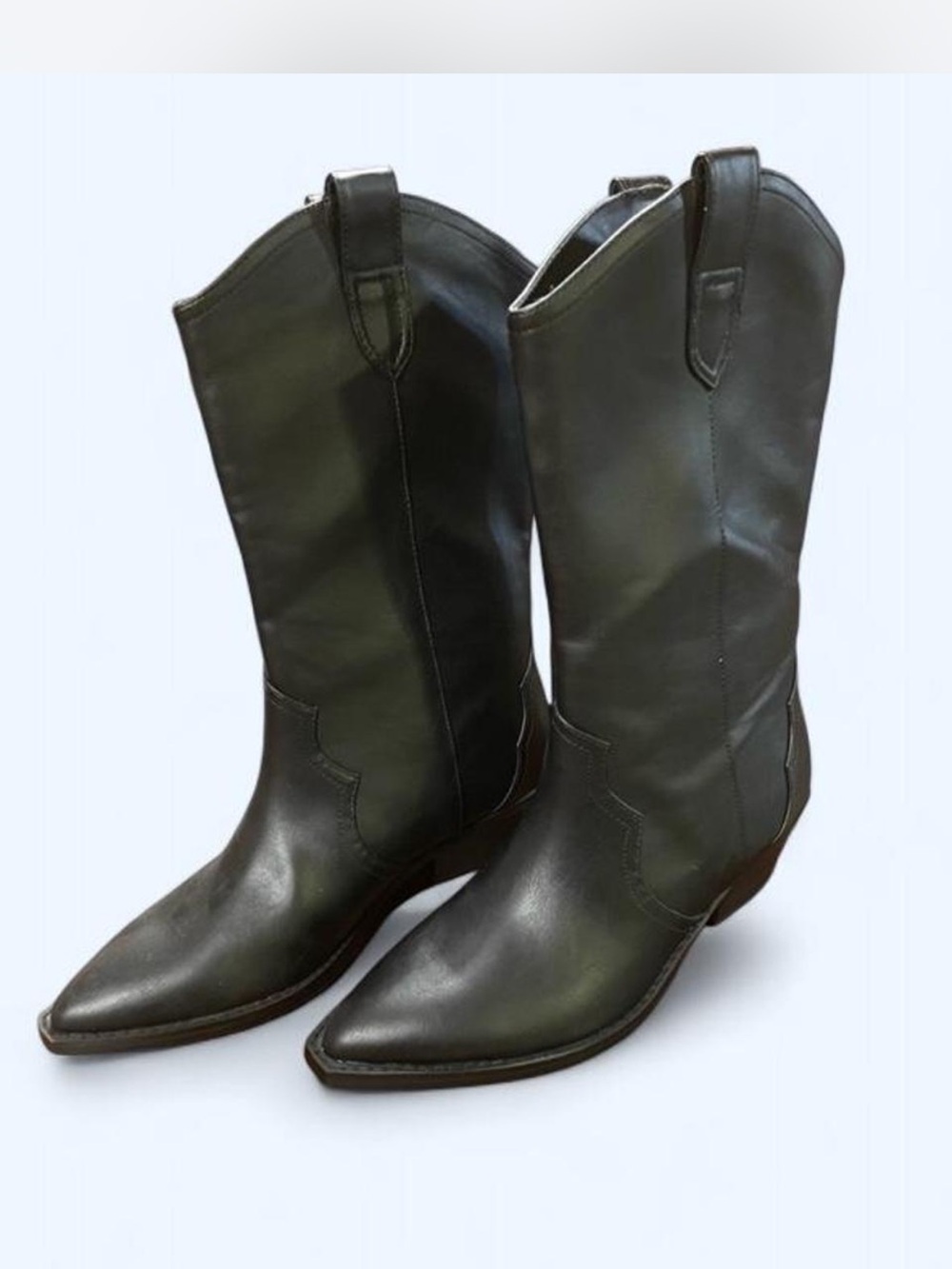 Dolce Vita Black Pointed-Toe Western Heeled Boots